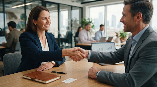 Especialista apresentando técnicas comerciais